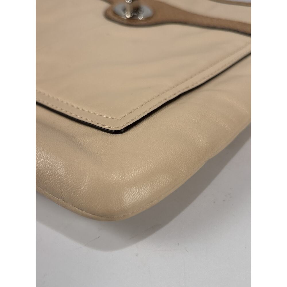 Coach F16533 Penelope Beige Leather Crossbody Bag Turnlock Ivory Snakeskin Purse - Picture 5 of 10